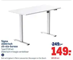 Makro Sigma elektrisch zit-sta-bureau aanbieding