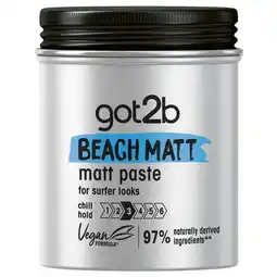 Trekpleister Schwarzkopf got2b Beach Matt Surfer Look Styling Paste aanbieding