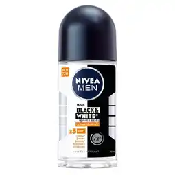 Trekpleister NIVEA Men Black & White Invisible Ultimate Impact Antitranspirant Roller aanbieding