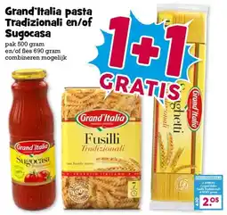 Boon`s Markt Grand'Italia pasta Tradizionali en/of Sugocasa aanbieding