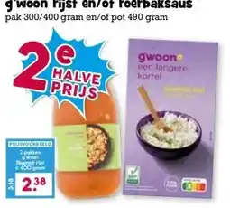 Boon`s Markt g'woon rijst en/of roerbaksaus aanbieding