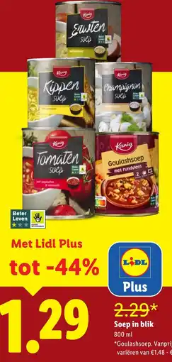 Lidl Kania Soep in blik aanbieding