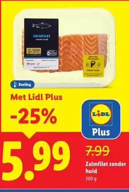 Lidl Zalmfilet zonder huid aanbieding