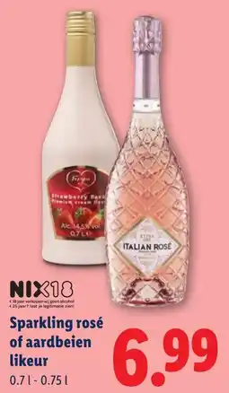 Lidl Sparkling rosé of aardbeien likeur aanbieding