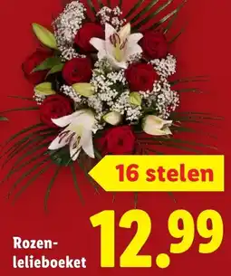 Lidl Rozen lelieboeket aanbieding