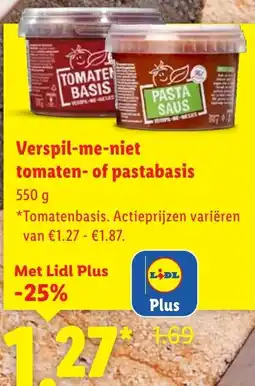 Lidl Verspil-me-niet tomaten- of pastabasis aanbieding