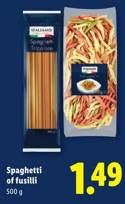 Lidl Italiamo spaghetti of fusilli aanbieding