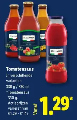 Lidl Italiamo Tomatensaus aanbieding