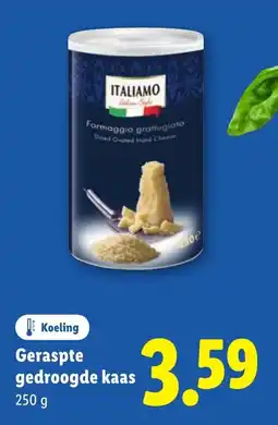 Lidl Italiamo Geraspte gedroogde kaas aanbieding