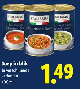Lidl Italiamo soep in blik aanbieding