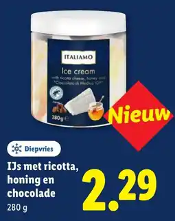 Lidl Italiamo IJs met ricotta, honing en chocolade aanbieding