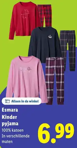 Lidl Esmara Kinder pyjama aanbieding