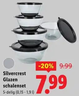 Lidl Silvercrest Glazen schalenset aanbieding