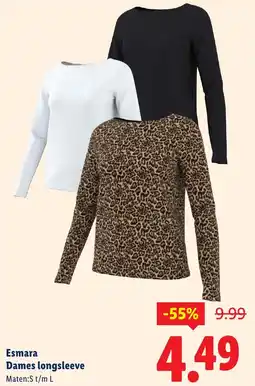 Lidl Esmara Dames longsleeve aanbieding