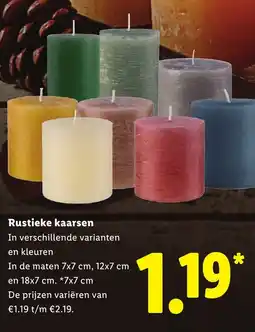 Lidl Rustieke kaarsen aanbieding
