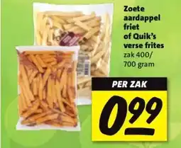 Nettorama Zoete aardappel friet of Quik's verse frites aanbieding