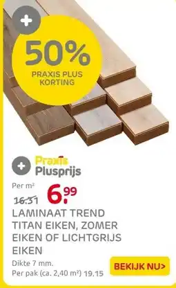 Praxis Laminaat Zomer Eik Lichtgrijs - aanbieding