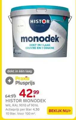 Praxis Histor Monodek Muurverf - Mat - White - aanbieding