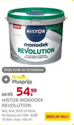 Praxis Histor Monodek Muurverf - Mat - RAL 9010 aanbieding