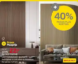 Praxis Quanti Akoestische Lattenwand - Licht aanbieding