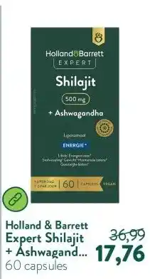 Holland & Barrett Expert Shilajit + Ashwagandha 500mg Liposomaal aanbieding