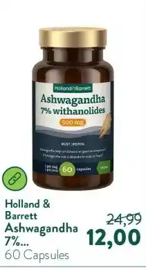 Holland & Barrett Ashwagandha 7% withanolides 500mg aanbieding
