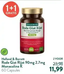 Holland & Barrett Rode Gist Rijst 90mg 2.7mg Monacoline K aanbieding