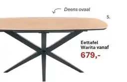 INHOUSE Eettafel Warita aanbieding