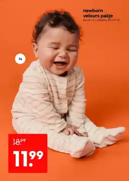 HEMA Newborn velours pakje aanbieding