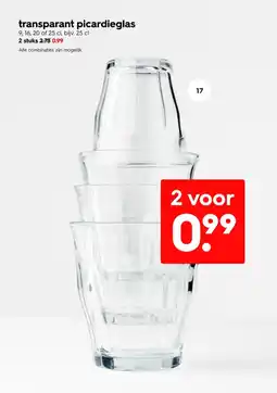 HEMA Transparant picardieglas aanbieding