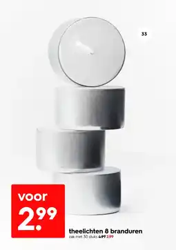 HEMA Theelichten 8 branduren aanbieding