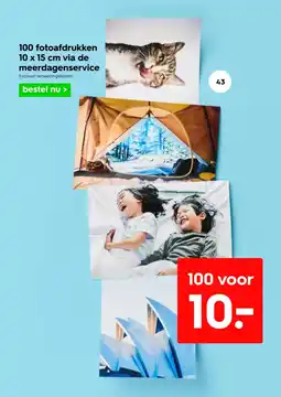 HEMA 100 fotoafdrukken via de meerdagenservice aanbieding