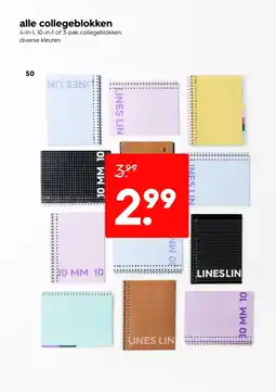 HEMA Alle collegeblokken aanbieding