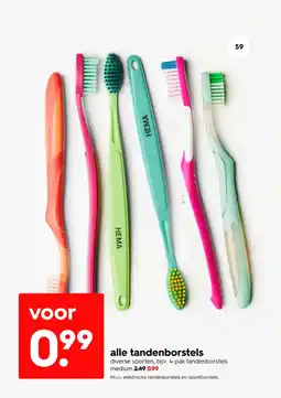HEMA Alle tandenborstels aanbieding