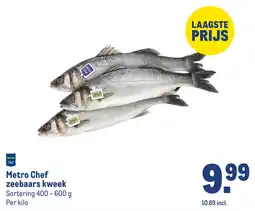 Makro Metro chef zeebaars kweek aanbieding