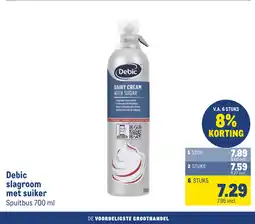 Makro Debic slagroom met suiker aanbieding