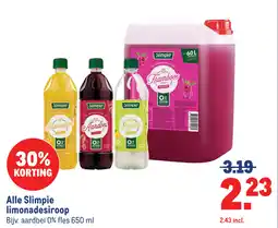 Makro Alle slimpie limonadesiroop aanbieding