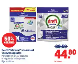 Makro Dreft platinum professional vaatwascapsules aanbieding