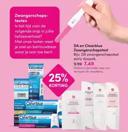 DA DA en Clearblue Zwangerschapstest aanbieding