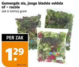 Poiesz Gemengde sla, jonge bladsla veldsla of rucola aanbieding