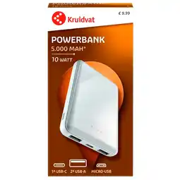 Kruidvat Kruidvat 5.000 mAh Powerbank aanbieding