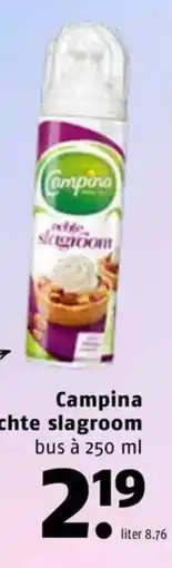 Poiesz Campina echte slagroom aanbieding