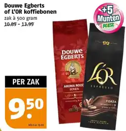 Poiesz Douwe Egberts of L'OR koffiebonen aanbieding