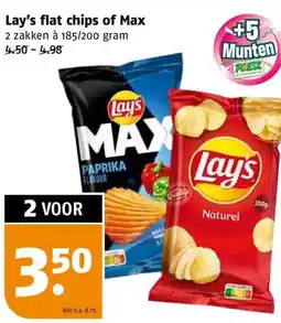 Poiesz Lay's flat chips of Max aanbieding