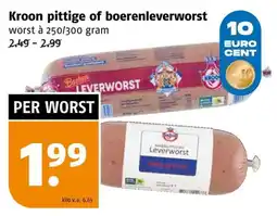 Poiesz Kroon pittige of boerenleverworst aanbieding