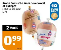 Poiesz Kroon Saksische smeerleverworst of likkepot aanbieding