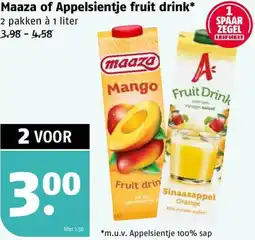 Poiesz Maaza of Appelsientje fruit drink aanbieding