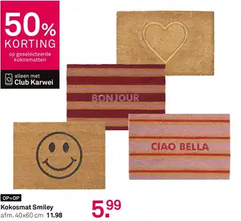 Karwei Kokosmat Smiley aanbieding