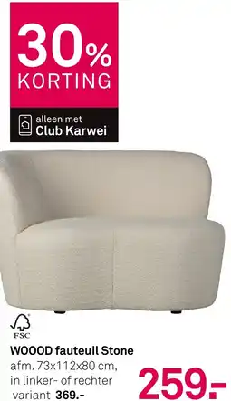 Karwei WOOOD fauteuil Stone aanbieding