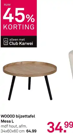 Karwei WOOOD bijzettafel Mesa L aanbieding